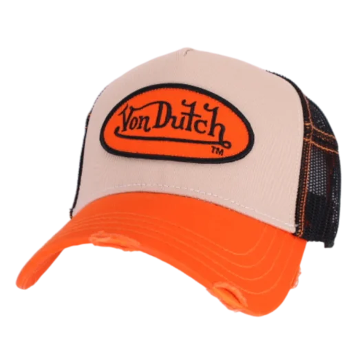 Von Dutch – Oval Patch – Beige Orange truckerkeps
