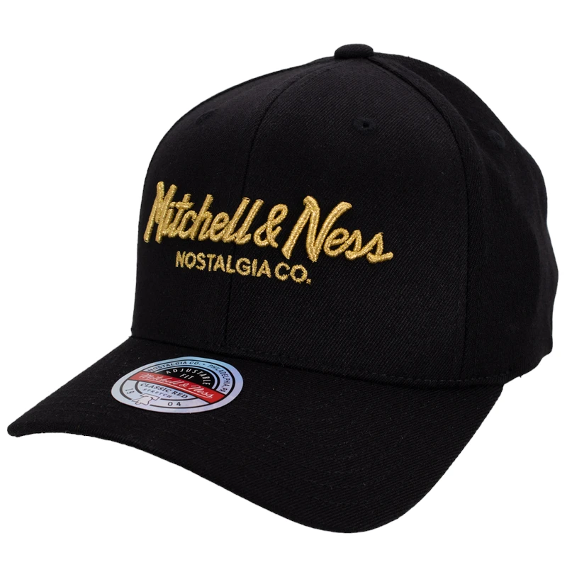 Mitchell & Ness - Pinscript - Svart/Guld keps