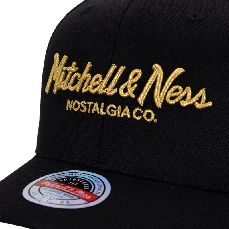 Mitchell & Ness - Pinscript - Svart/Guld keps
