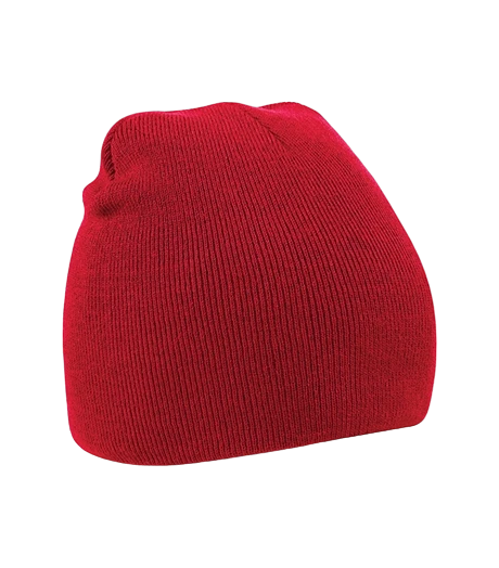 Beechfield - Beanie Knitted Hat Red - röd mössa