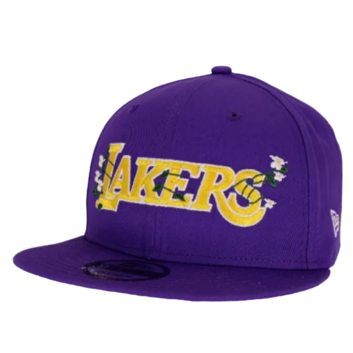 New Era - LA Lakers Flower Wordmark - Lila 9Fifty Keps