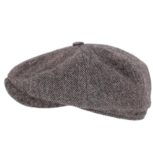 Stetson - Flat Cap Wool Herringbone - Gråsecond view