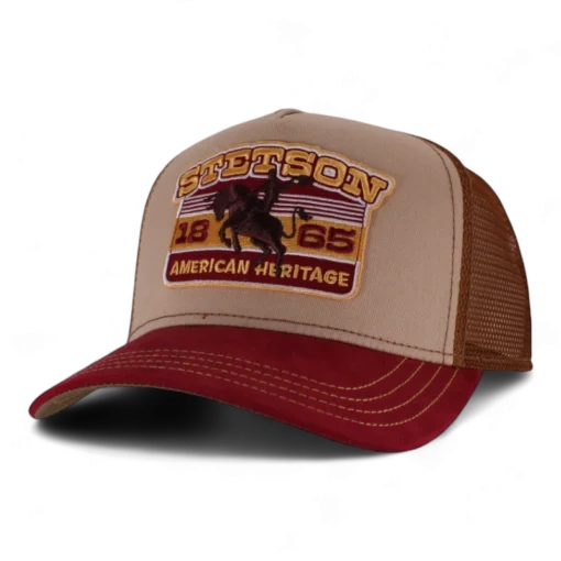 Stetson - Rodeo - Vit/Röd Truckerkeps