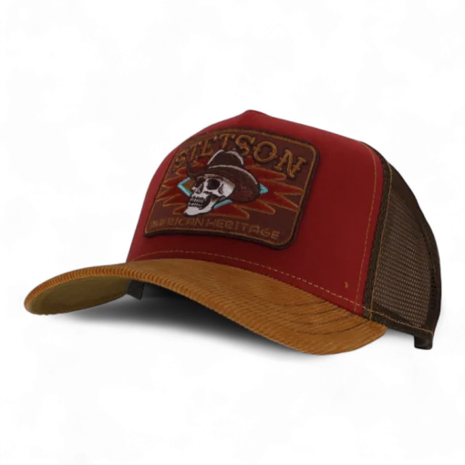 Stetson - Skull - Röd Truckerkeps