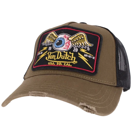 Von Dutch – Square Patch – Svart/Brun truckerkeps