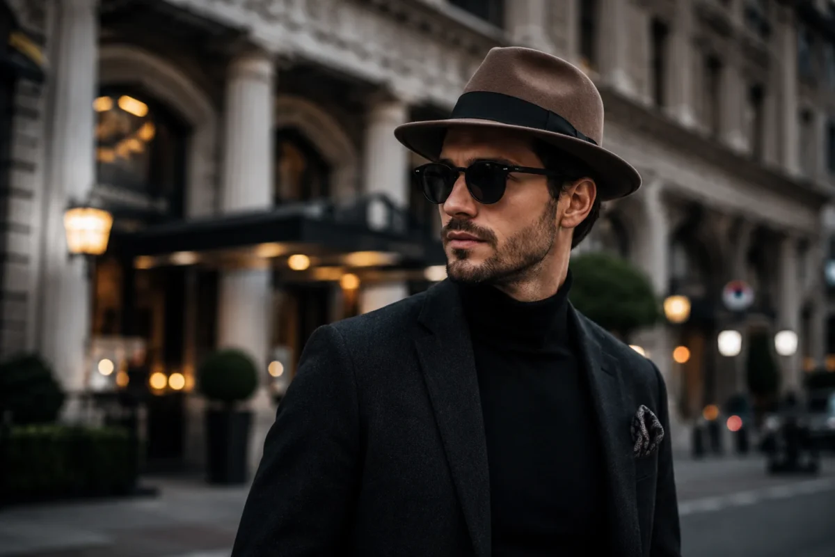 Fedora-hatt i urban miljø