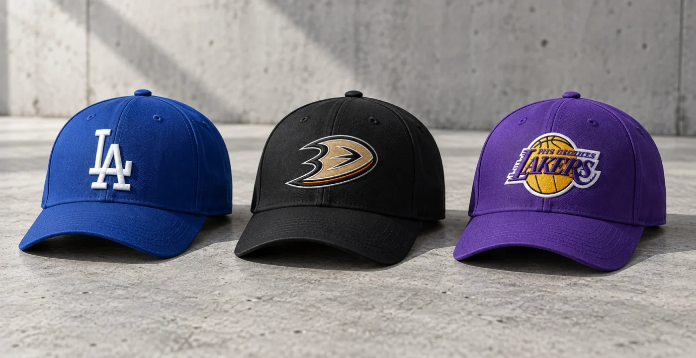 LA-caps, Anaheim Ducks-caps og LA Lakers-caps