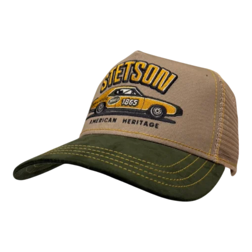 Stetson - Racing - Beige/Grön Truckerkeps