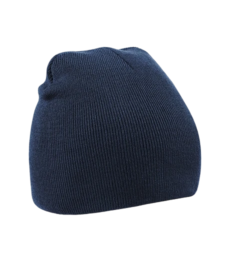 Beechfield - Beanie Knitted Hat French Navy - mörkblå mössa
