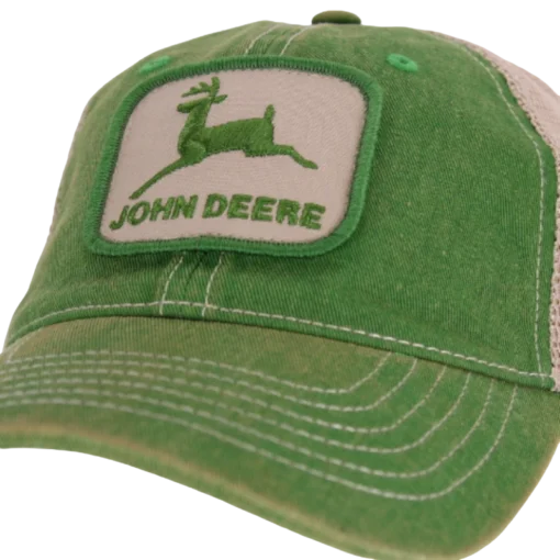 John Deere – Stone Washed Logo - Grön Trucker Keps