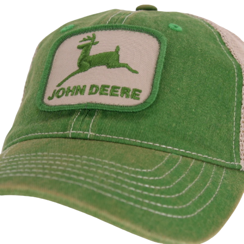 John Deere – Stone Washed Logo - Grön Trucker Keps