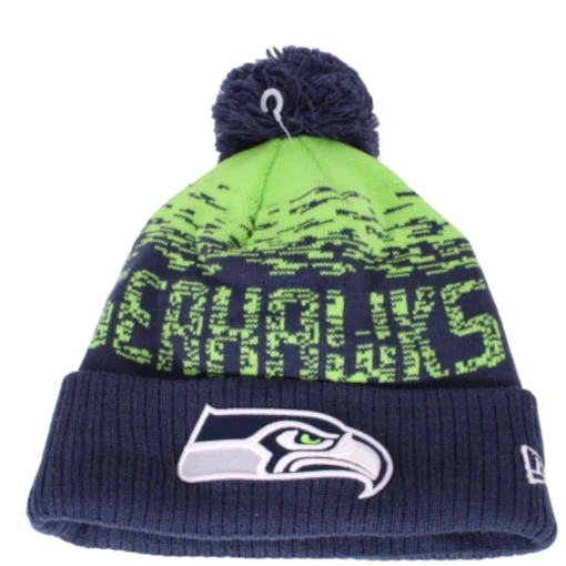 New Era - Seattle Seahawks - Marinblå tofsmössa