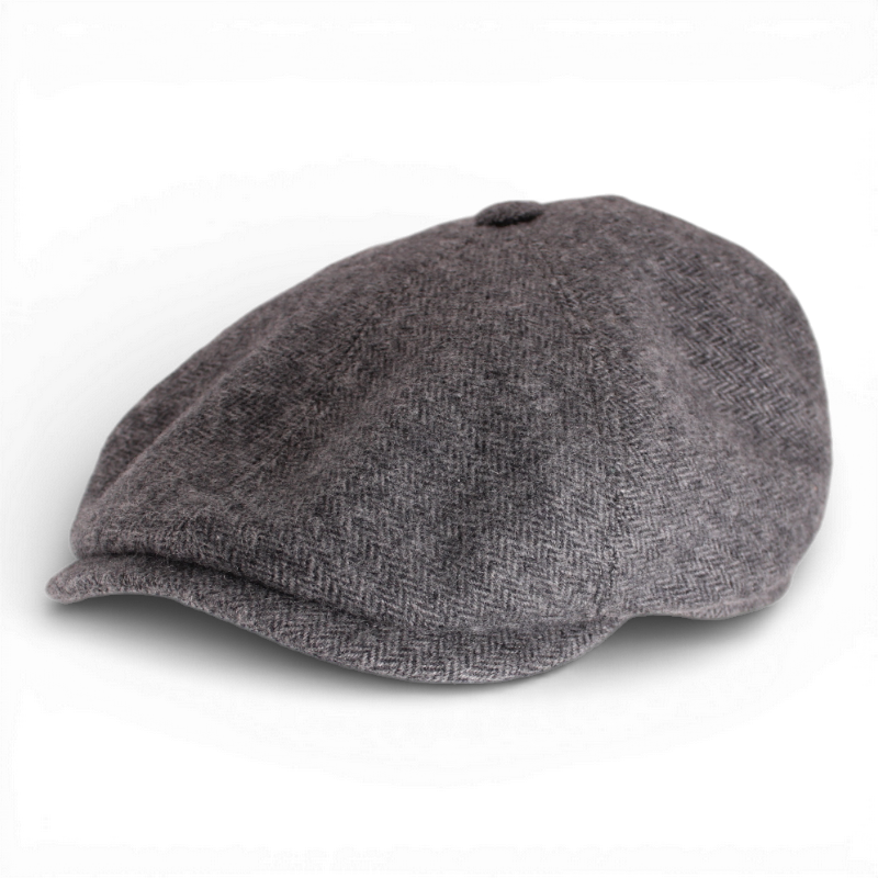 Stetson - 6-Panel Cap Herringbone - Grå